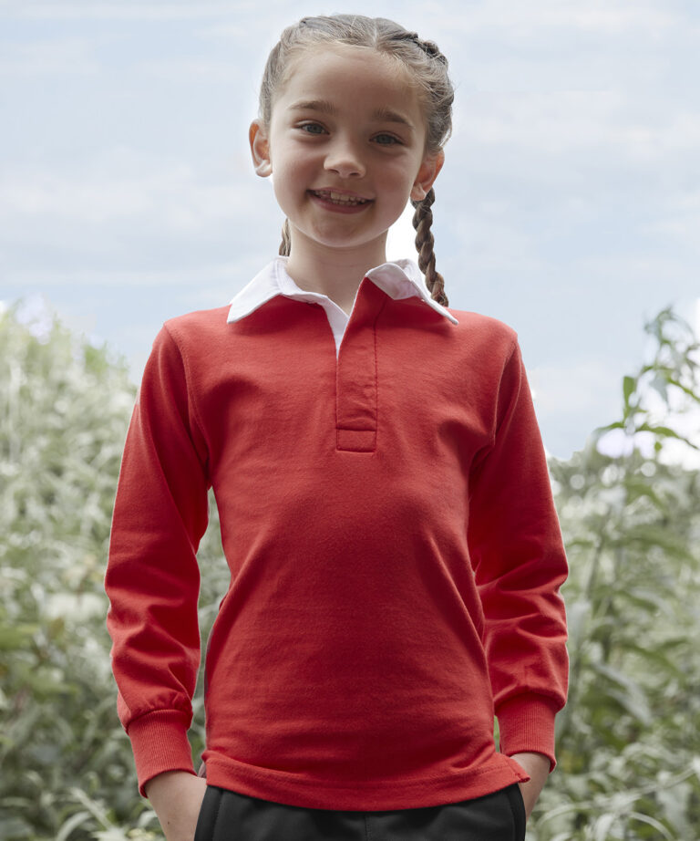 Front Row Kids long sleeve plain rugby shirt FR109