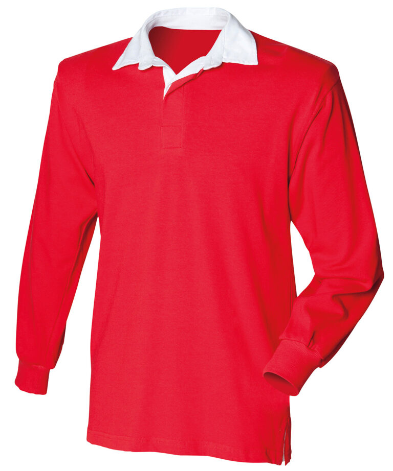 Alternative view of Front Row Kids long sleeve plain rugby shirt FR109