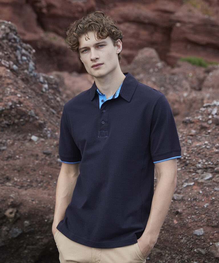Front Row Contrast piqu polo shirt FR200