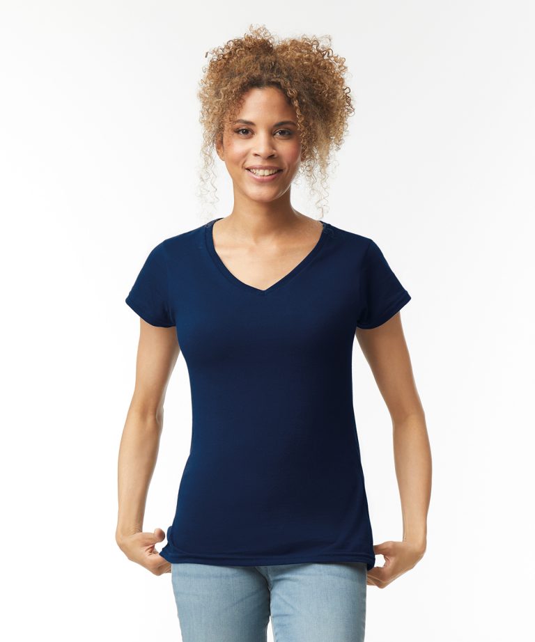 Gildan &#8211; Softstyle Womens V &#8211; Neck T &#8211; Shirt GD078, Vivid Promotion Workwear