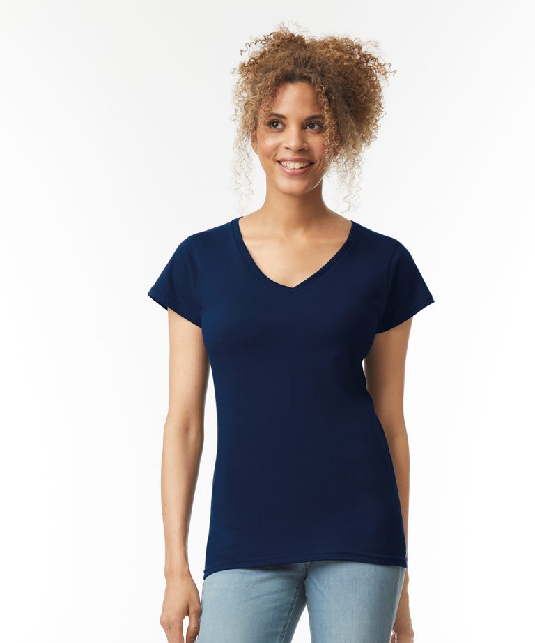 Gildan &#8211; Softstyle Womens V &#8211; Neck T &#8211; Shirt GD078, Vivid Promotion Workwear