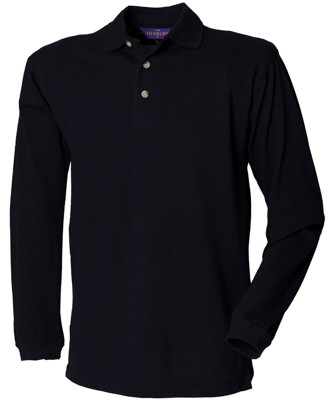 Henbury Long sleeve cotton polo shirt HB105, Vivid Promotion Workwear
