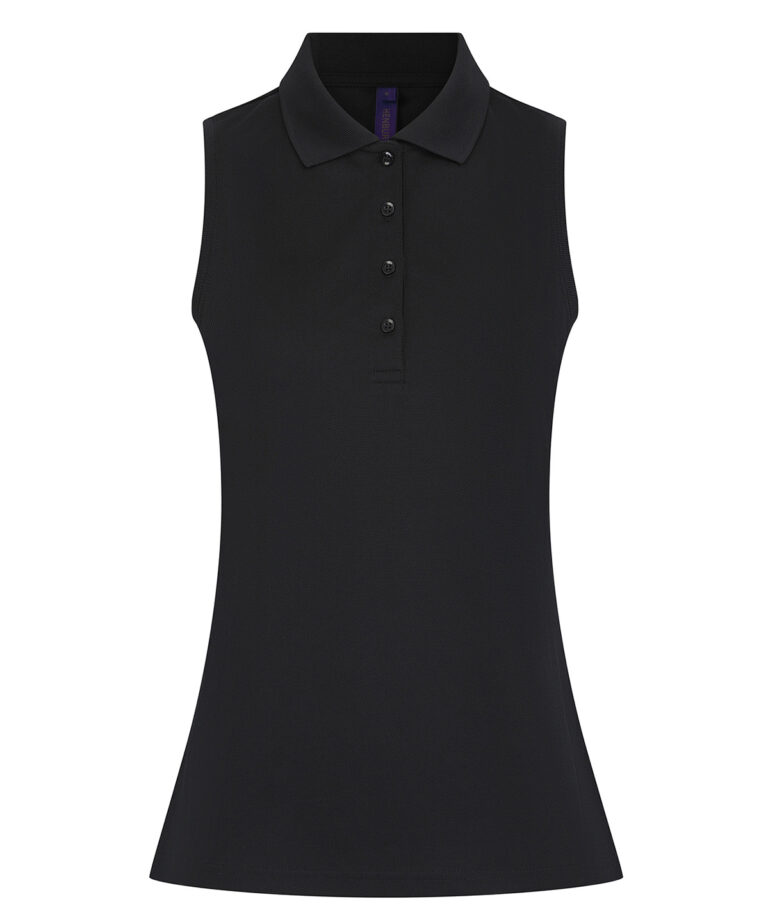 Alternative view of Henbury Womens sleeveless Coolplus polo shirt HB477