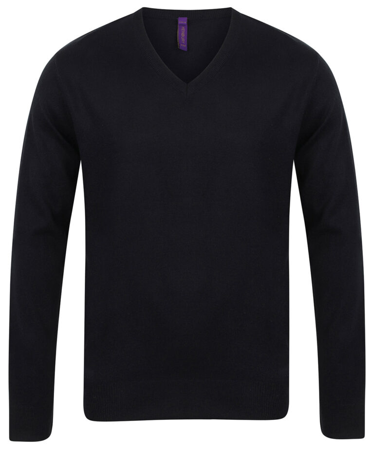 Alternative view of Henbury 12 gauge v neck jumper HB720