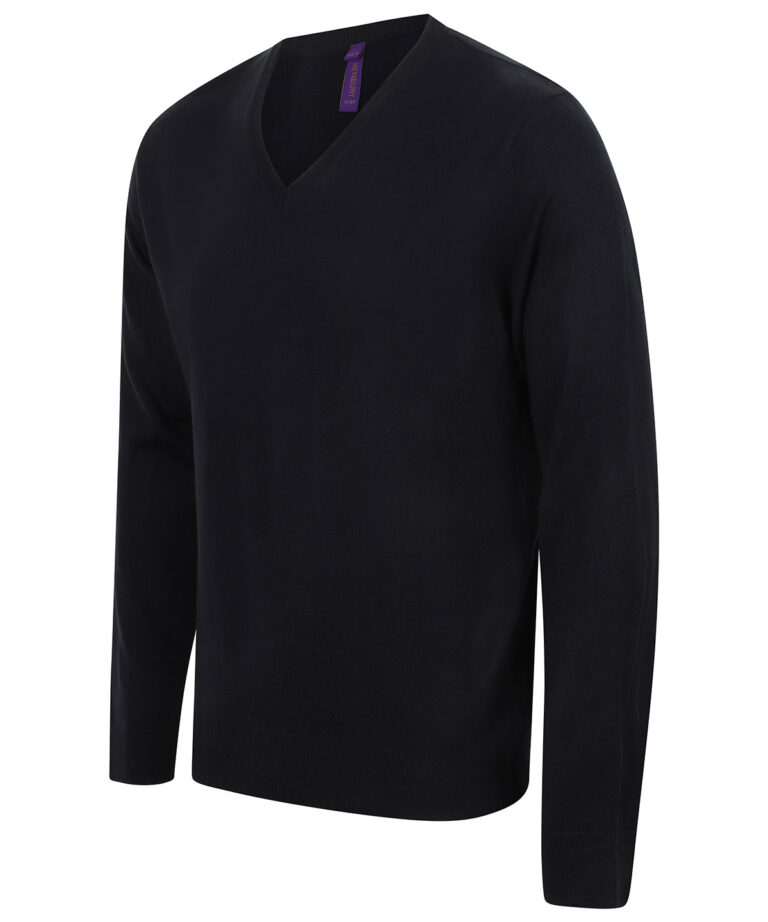 Henbury 12 gauge v neck jumper HB720, Vivid Promotion Workwear