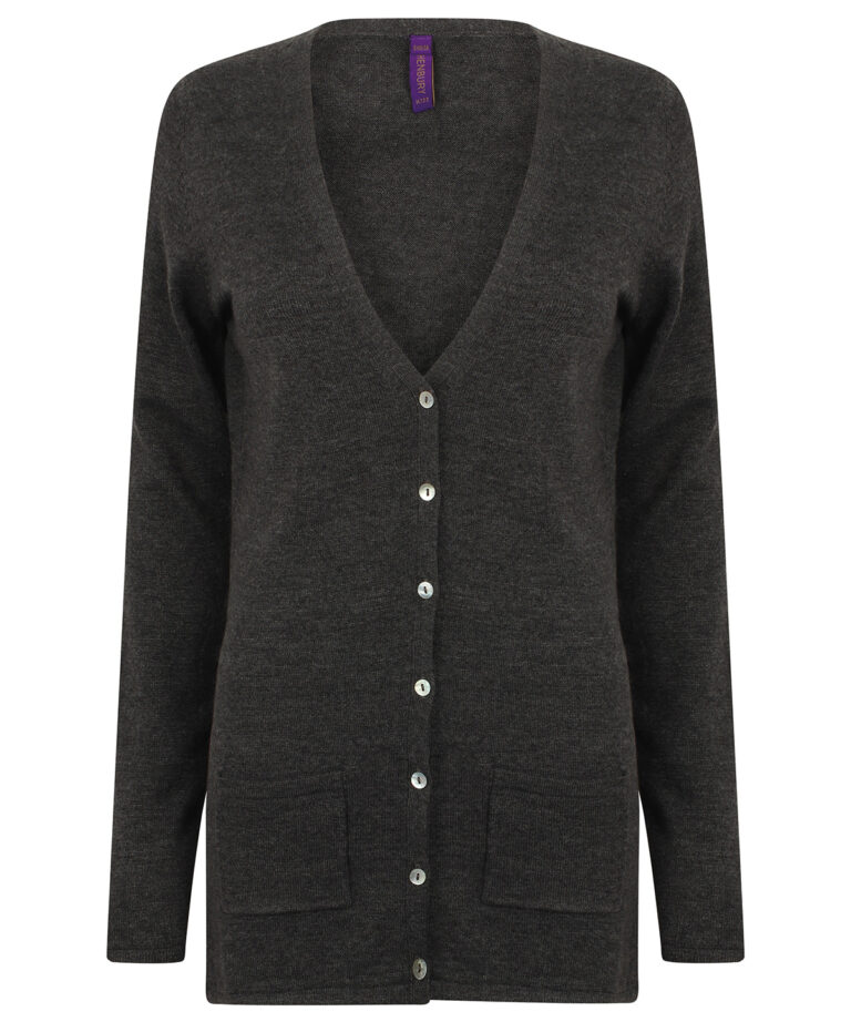 Alternative view of Henbury Women's v button cardigan HB723
