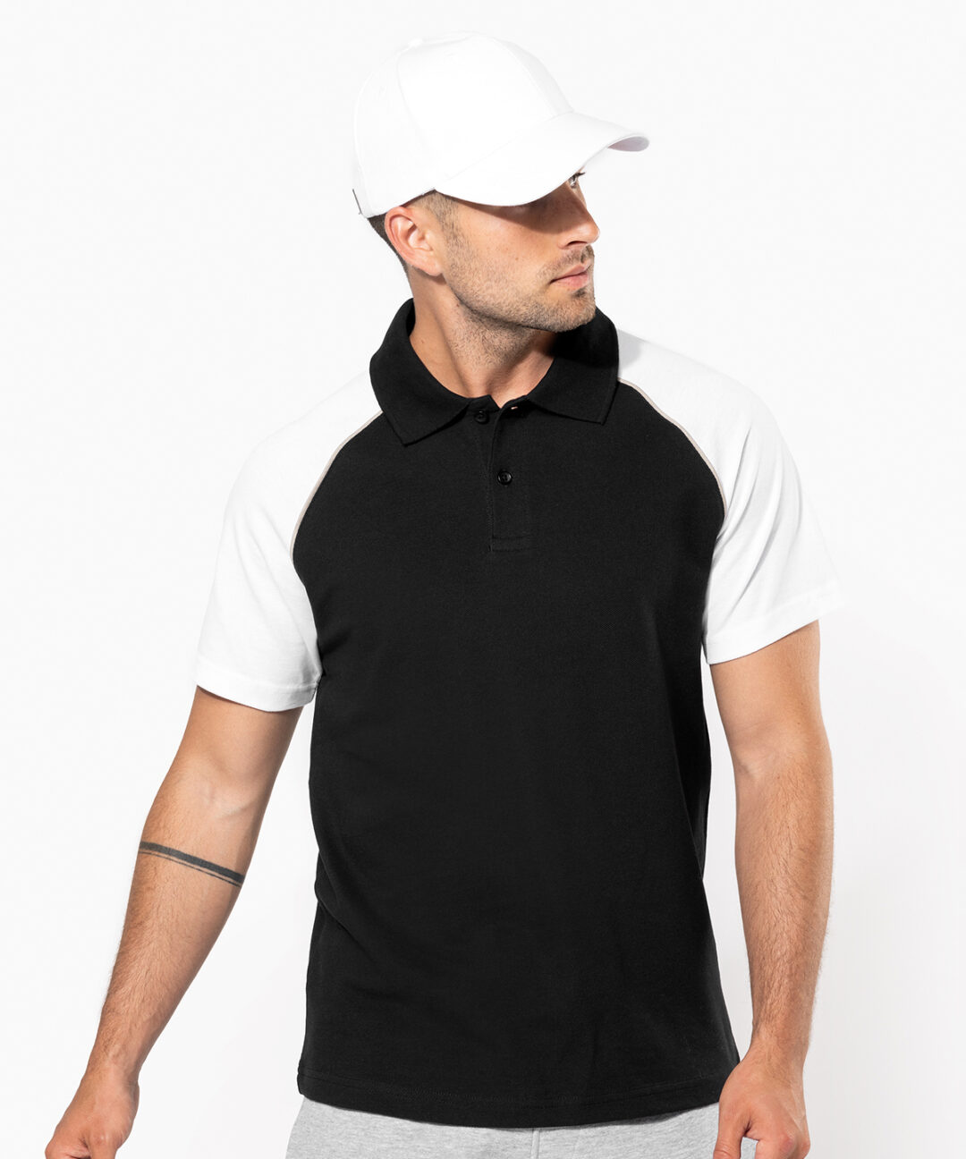Kariban Polo baseball contrast polo shirt KB226, Vivid Promotion Workwear
