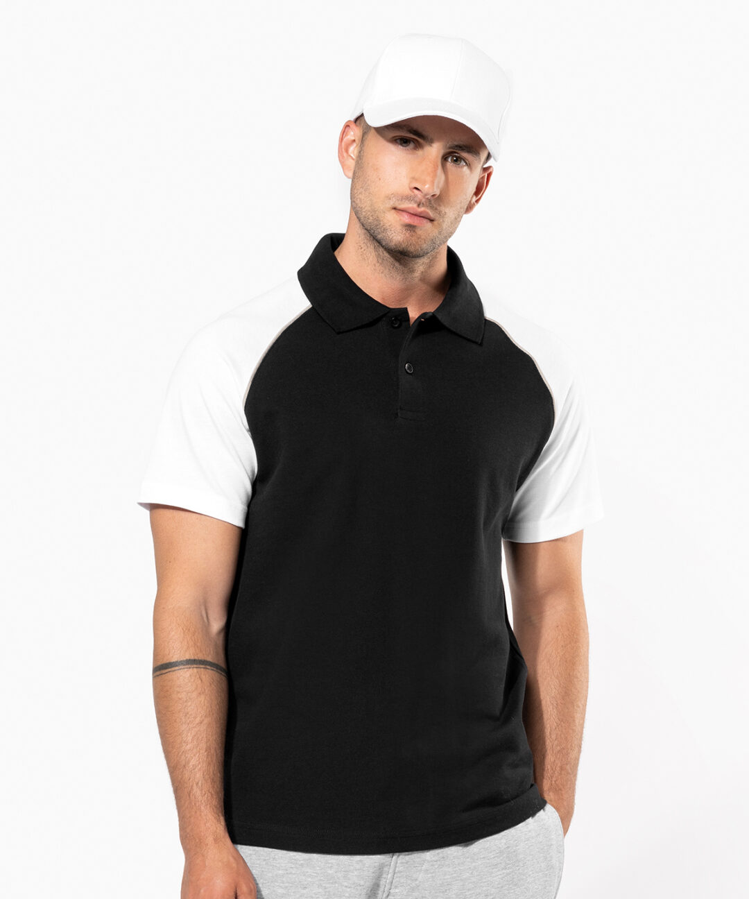 Kariban Polo baseball contrast polo shirt KB226, Vivid Promotion Workwear
