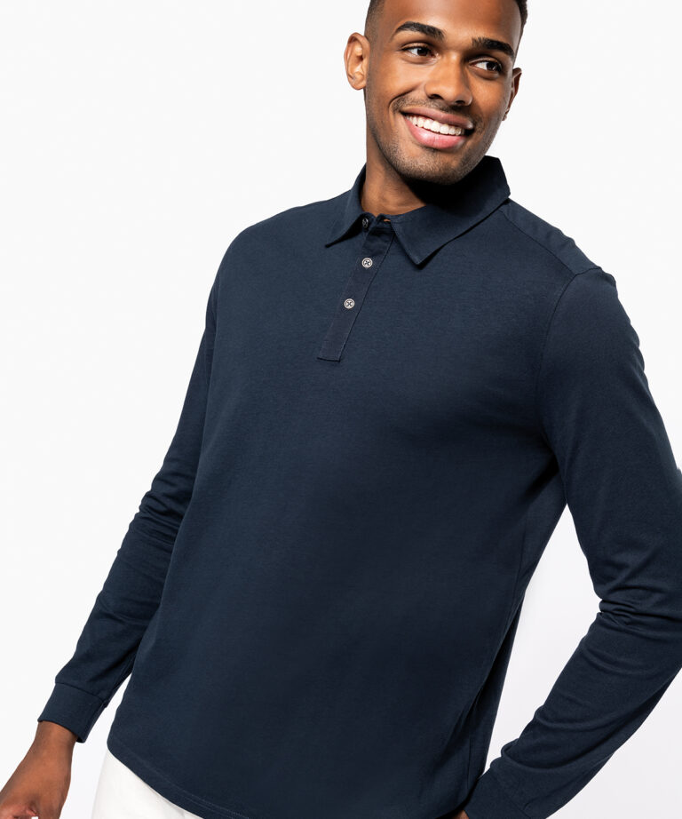 Kariban Jersey knit long sleeve polo shirt KB264, Vivid Promotion Workwear
