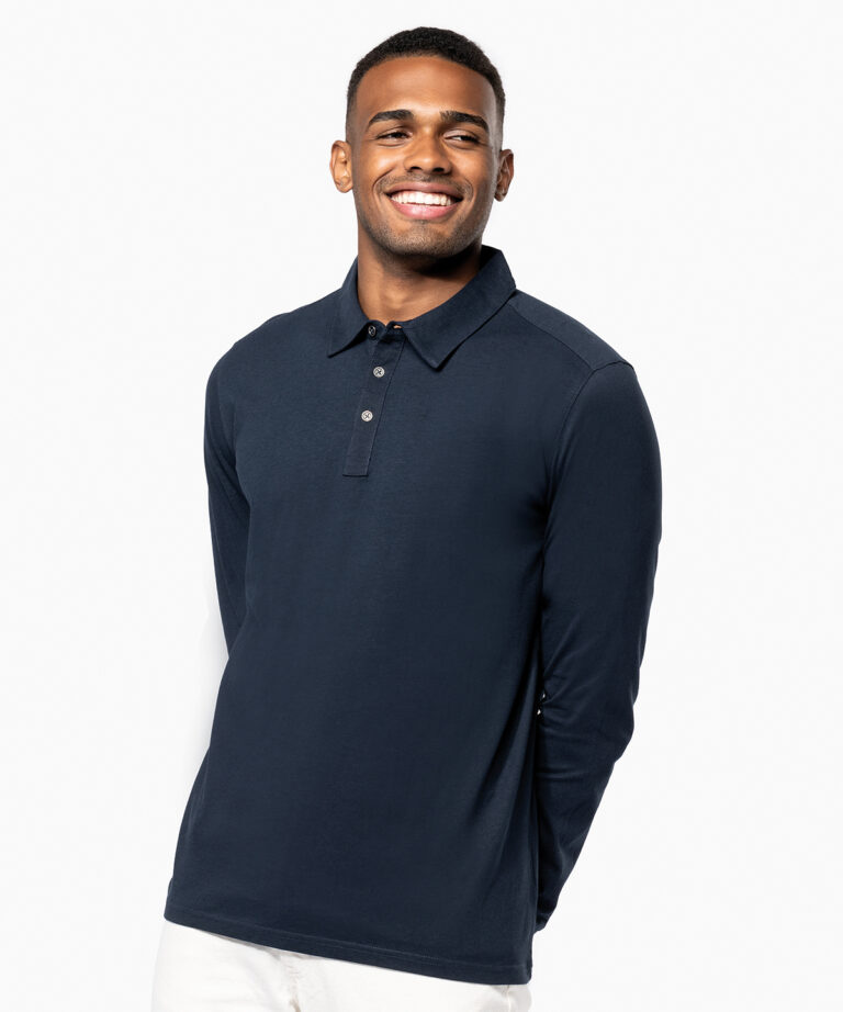 Kariban Jersey knit long sleeve polo shirt KB264, Vivid Promotion Workwear