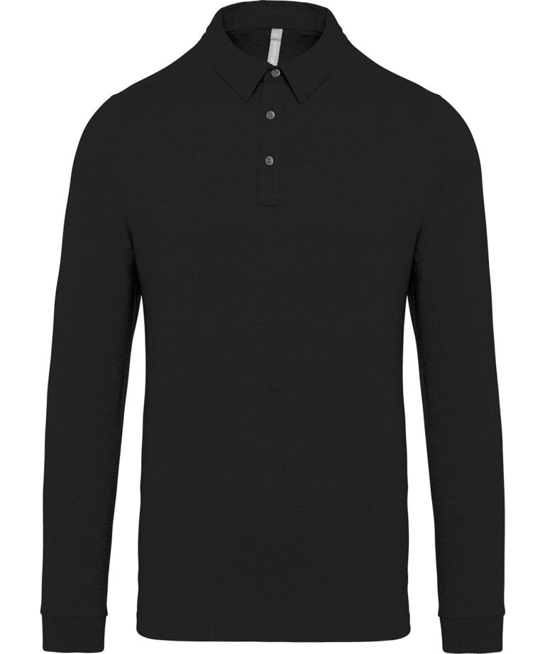Kariban Jersey knit long sleeve polo shirt KB264