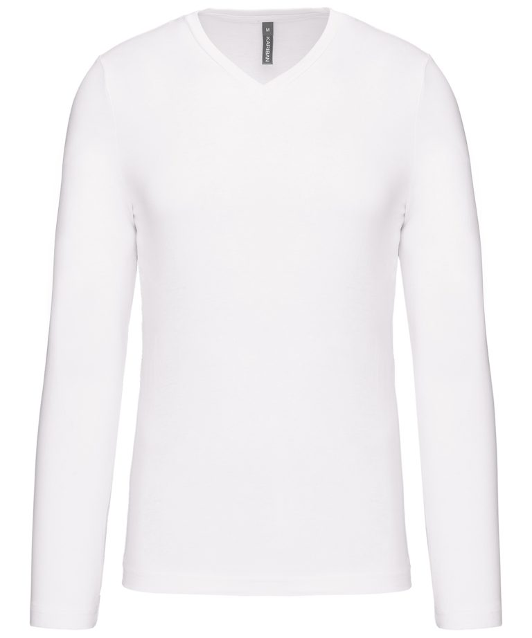 Kariban - Mens Long Sleeved V-Neck T-Shirt KB358