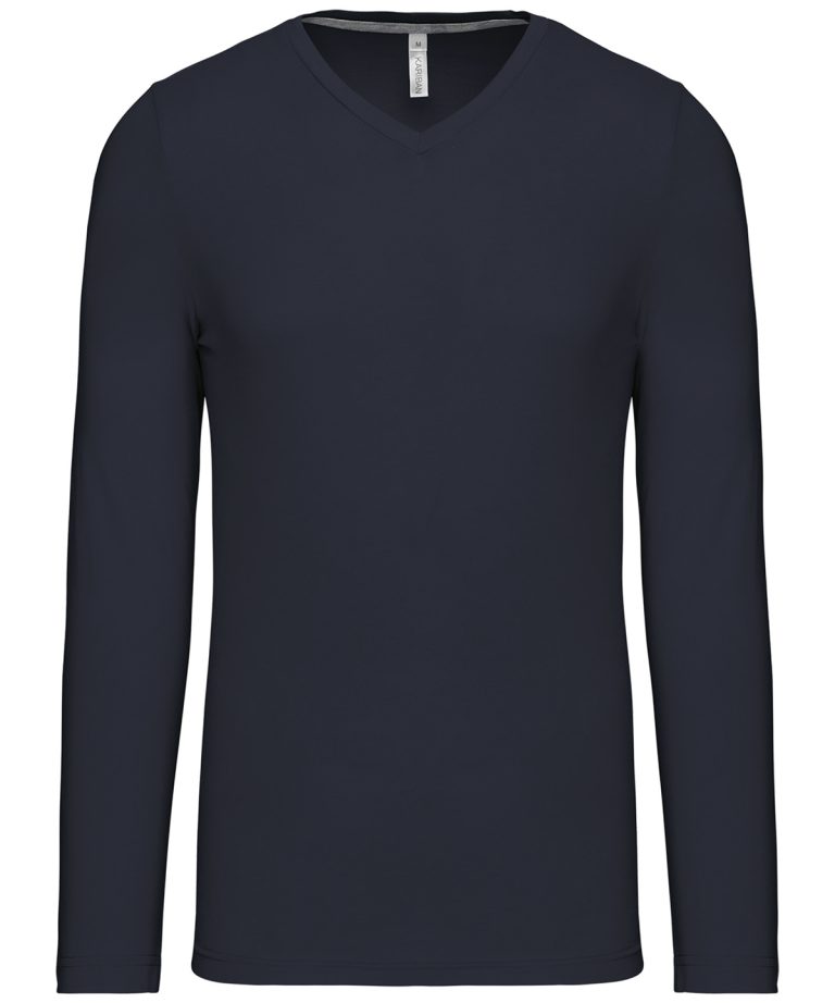 Alternative view of Kariban - Mens Long Sleeved V-Neck T-Shirt KB358