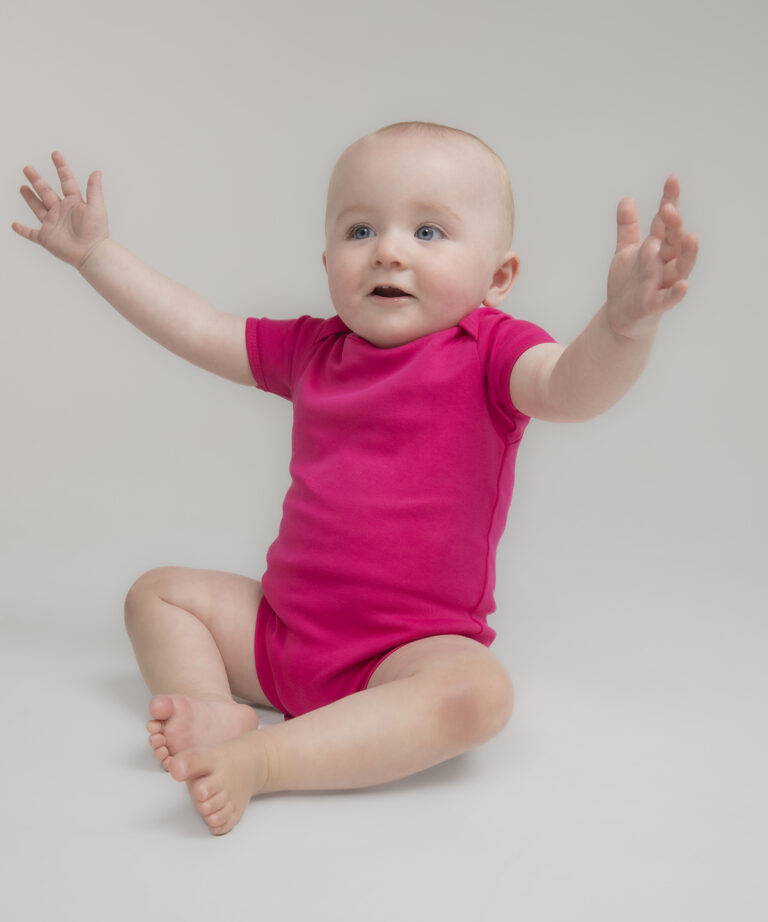 Alternative view of Larkwood Short sleeved bodysuit with envelope neck opening LW55T