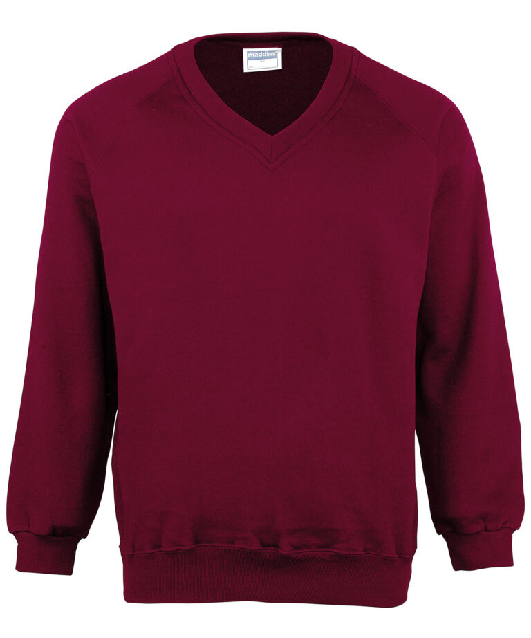 Maddins Kids Coloursure v neck sweatshirt MD02B, Vivid Promotion Workwear