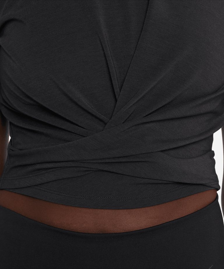 Nike &#8211; Womens Nike One Luxe Dri &#8211; Fit Short Sleeve Standard Twist Top NK374, Vivid Promotion Workwear