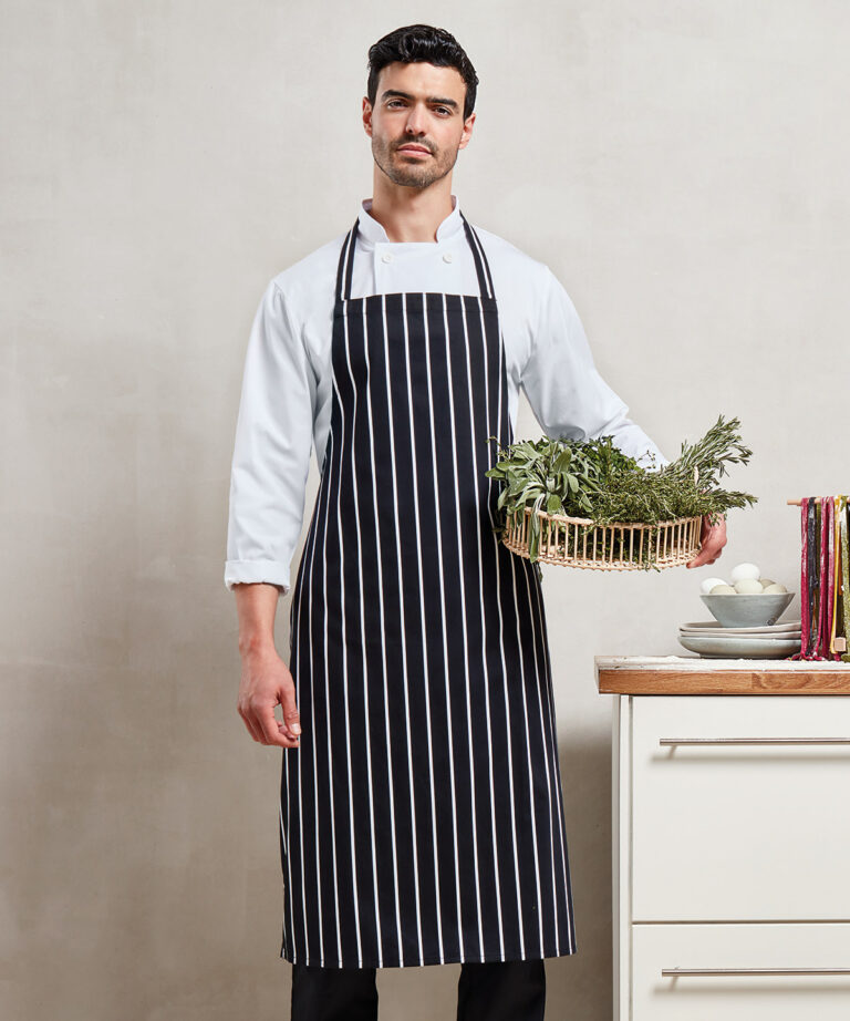 Premier Striped bib apron PR110