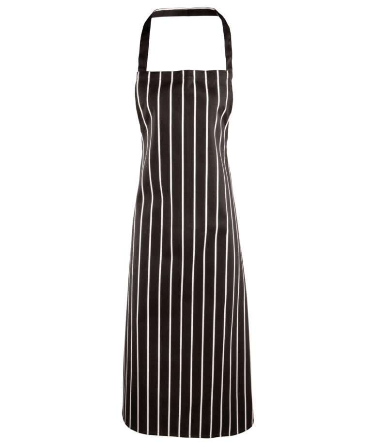 Alternative view of Premier Striped bib apron PR110