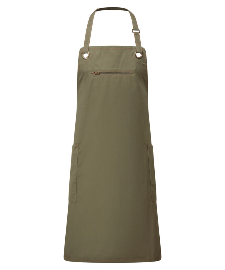 Alternative view of Premier Barley Contrast Stitch Bib Apron PR121