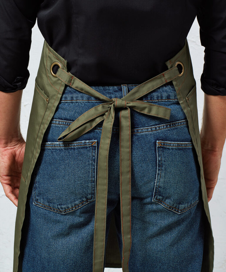 Premier Barley Contrast Stitch Bib Apron PR121, Vivid Promotion Workwear