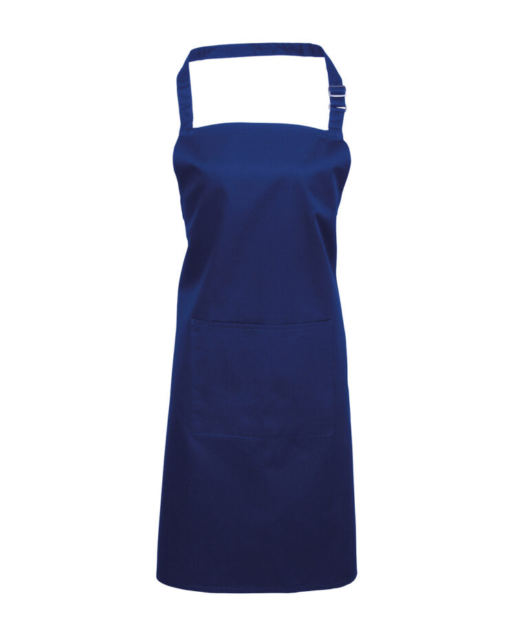 Alternative view of Premier Colours bib apron with pocket PR154