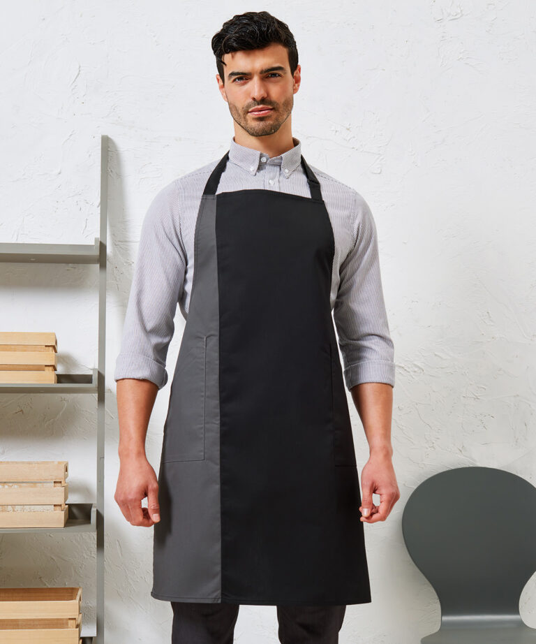 Premier Contrast bib apron PR162