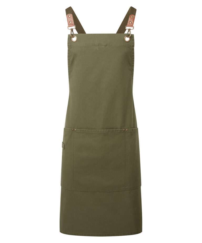 Premier Clip n Clasp cross back bib apron PR182, Vivid Promotion Workwear