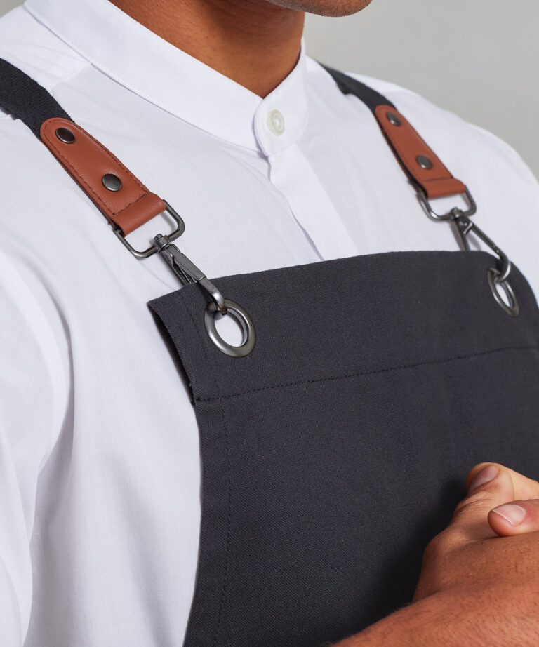 Premier Clip n Clasp cross back bib apron PR182, Vivid Promotion Workwear