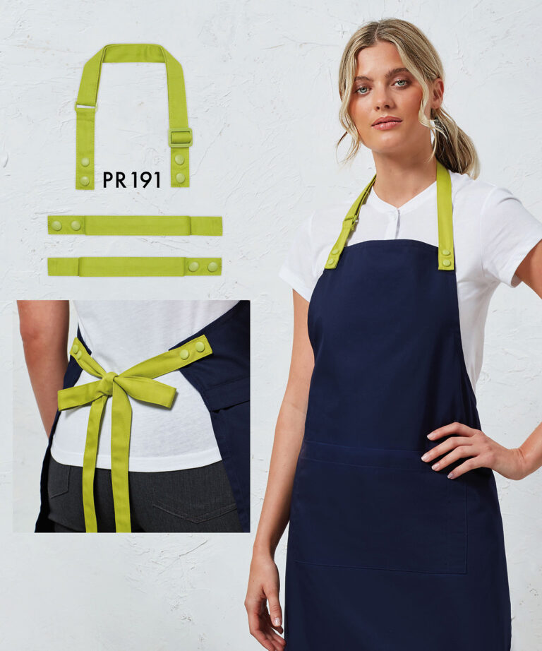 Premier Swap &#038; Pop Customisable Apron  Straps PR191, Vivid Promotion Workwear