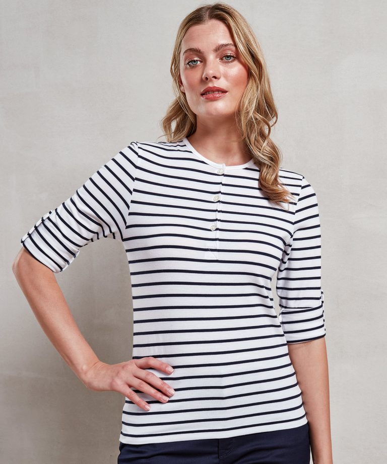 Premier - Womens Long John Roll - Sleeve Tee PR318