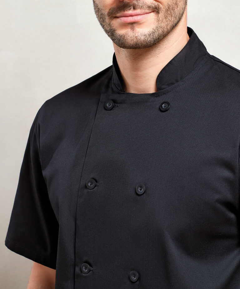 Premier Short sleeve chefs jacket PR656, Vivid Promotion Workwear