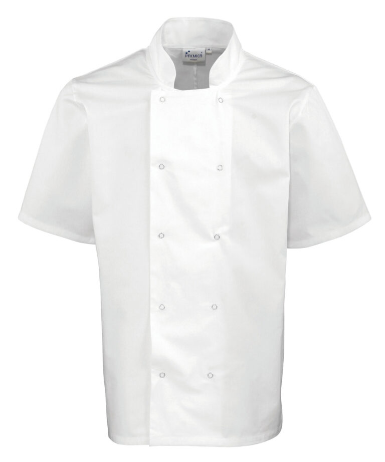 Alternative view of Premier Studded front short sleeve chef's jacket PR664