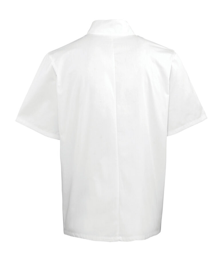 Premier Studded front short sleeve chef&#8217;s jacket PR664, Vivid Promotion Workwear