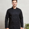 Premier Studded front short sleeve chef&#8217;s jacket PR664, Vivid Promotion Workwear