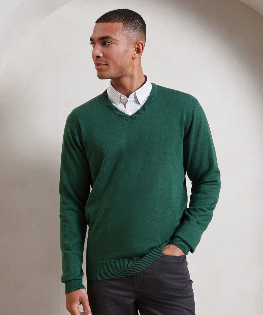 Premier V neck knitted sweater PR694, Vivid Promotion Workwear