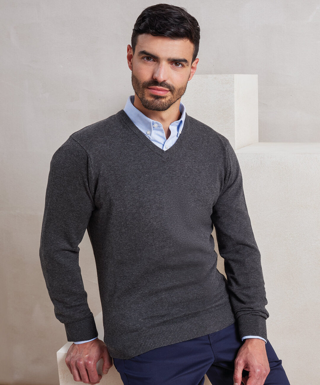 Premier V neck knitted sweater PR694, Vivid Promotion Workwear