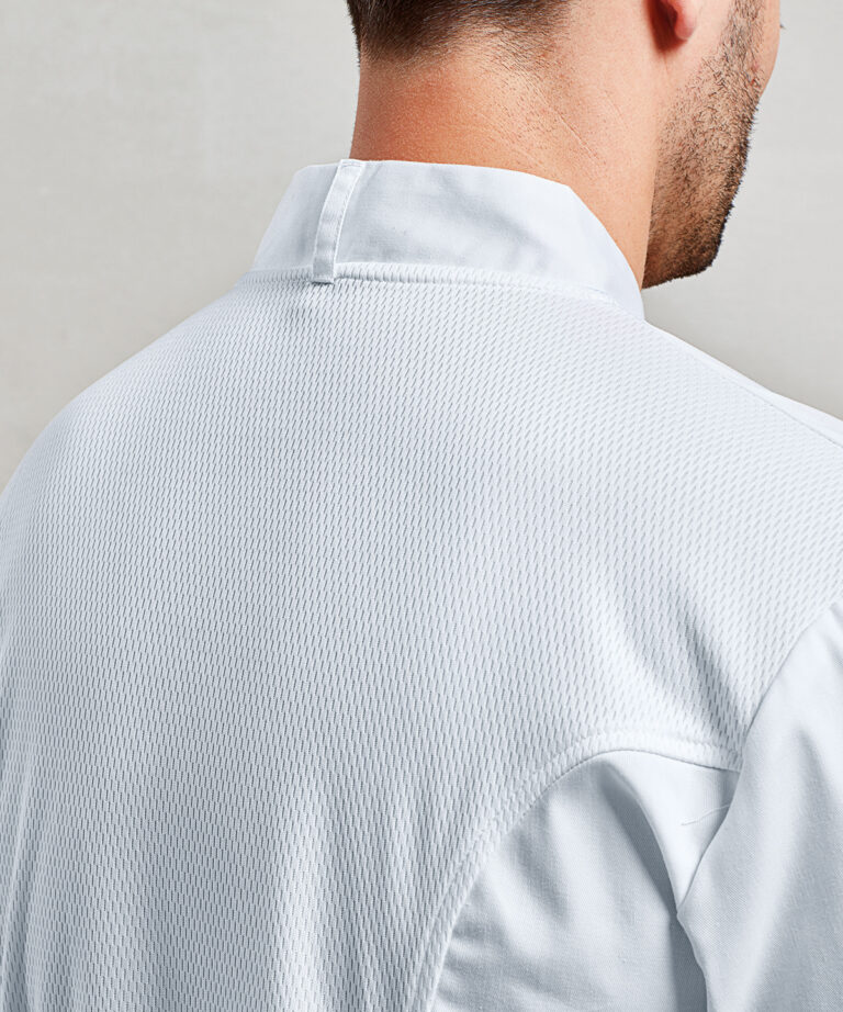 Premier Chefs Coolchecker short sleeve jacket PR902, Vivid Promotion Workwear