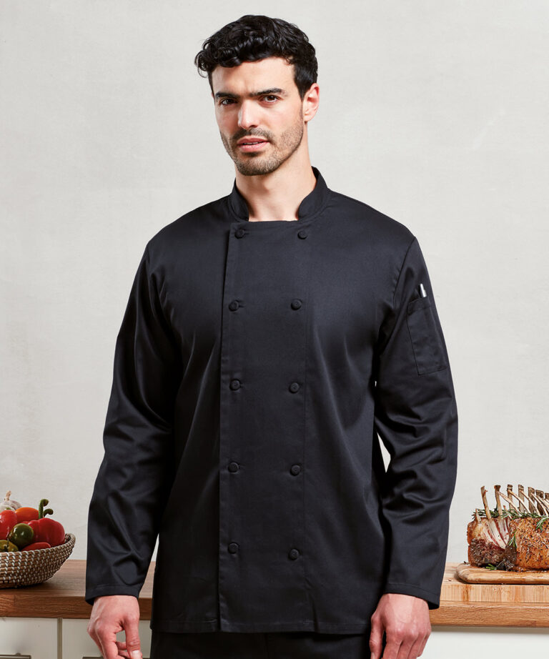 Premier Chef&#8217;s Coolchecker long sleeve jacket PR903, Vivid Promotion Workwear