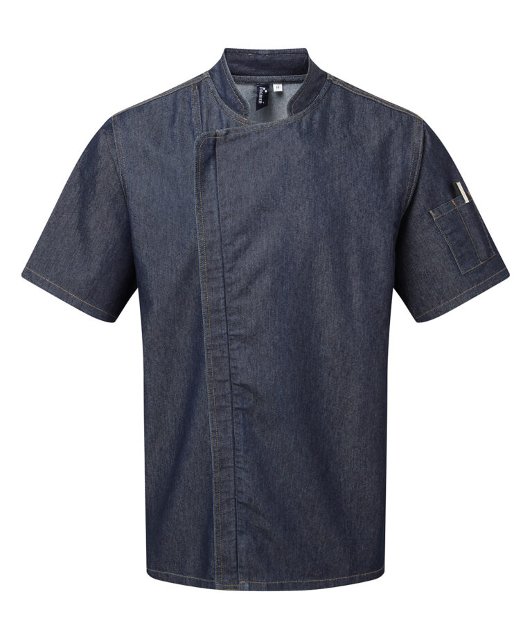 Premier Chef&#8217;s zip close short sleeve jacket PR906, Vivid Promotion Workwear
