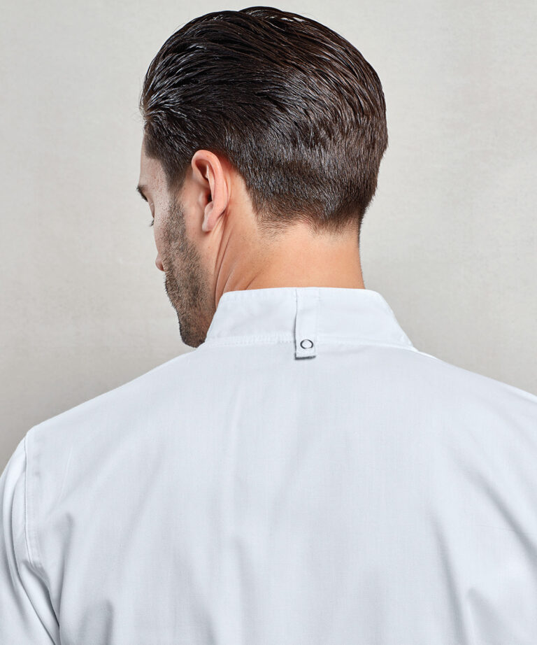 Premier Chef&#8217;s zip close short sleeve jacket PR906, Vivid Promotion Workwear