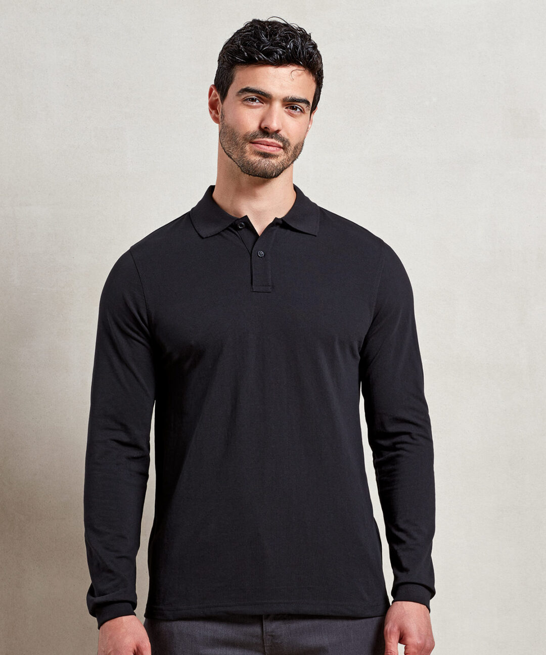 Premier Essential unisex long sleeve workwear polo shirt PR997, Vivid Promotion Workwear