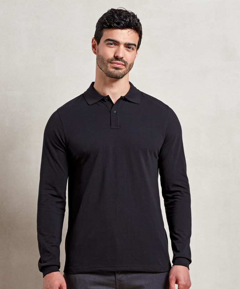 Premier Essential unisex long sleeve workwear polo shirt PR997