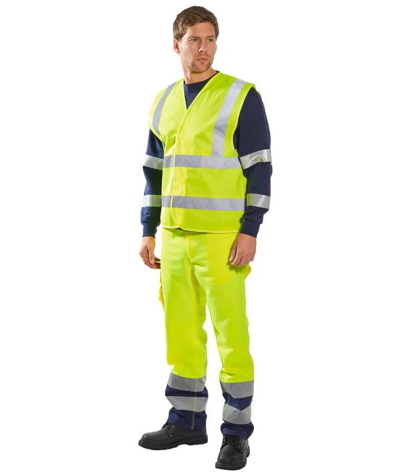 Portwest Hi vis two band and brace vest (C470) PW002, Vivid Promotion Workwear