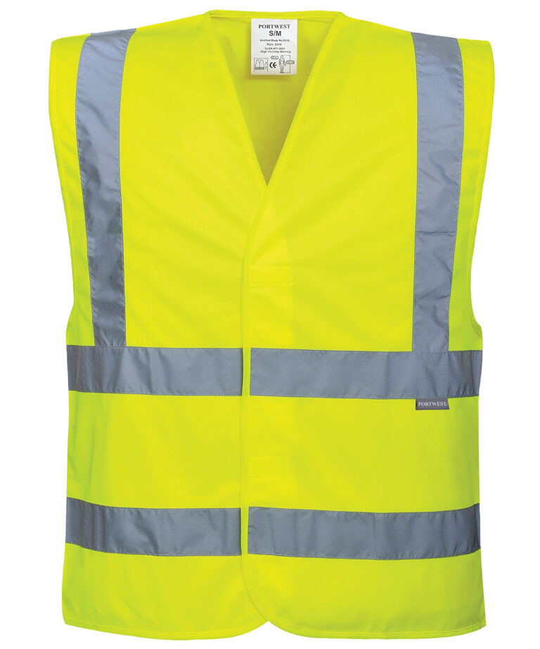 Portwest Hi vis two band and brace vest (C470) PW002, Vivid Promotion Workwear