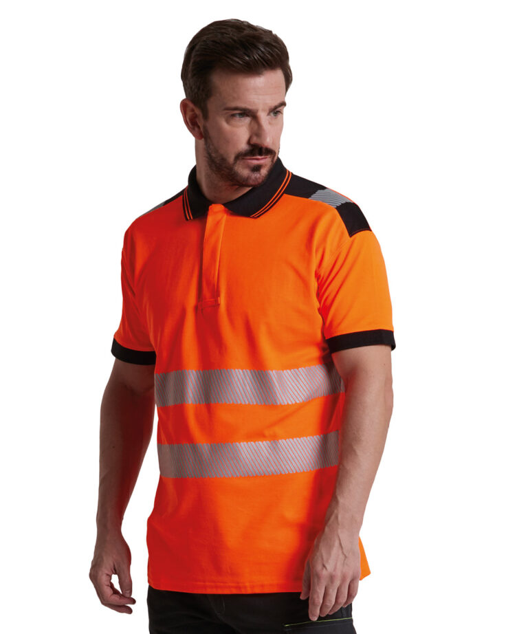 Portwest PW3 Hi vis polo shirt (T180) PW368, Vivid Promotion Workwear