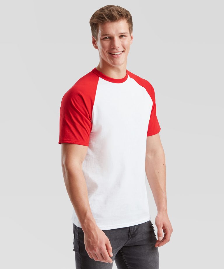 Fruit Of The Loom &#8211; Short Sleeve Baseball T SS026, Vivid Promotion Workwear