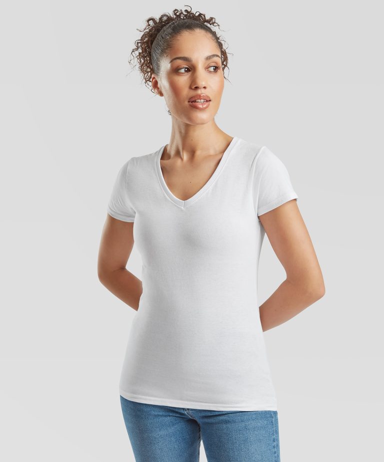 Fruit Of The Loom - Womens Valueweight V - Neck T SS047
