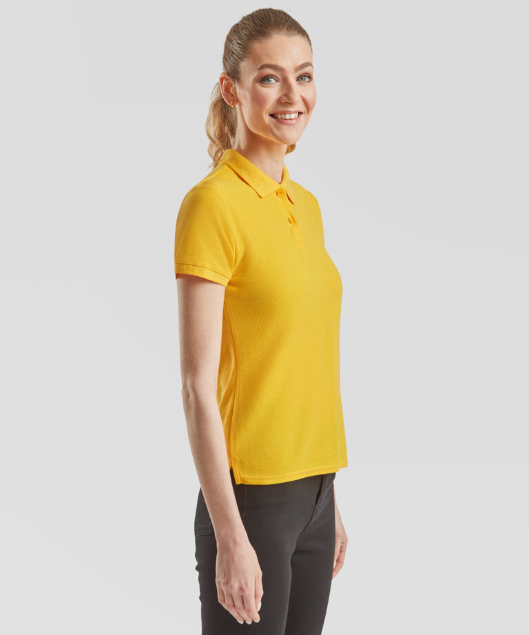 yellow Fruit of the loom SS212 womens workwear polo