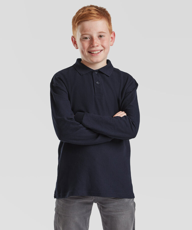 Fruit of the Loom Kids long sleeve 65 35 polo SS320, Vivid Promotion Workwear