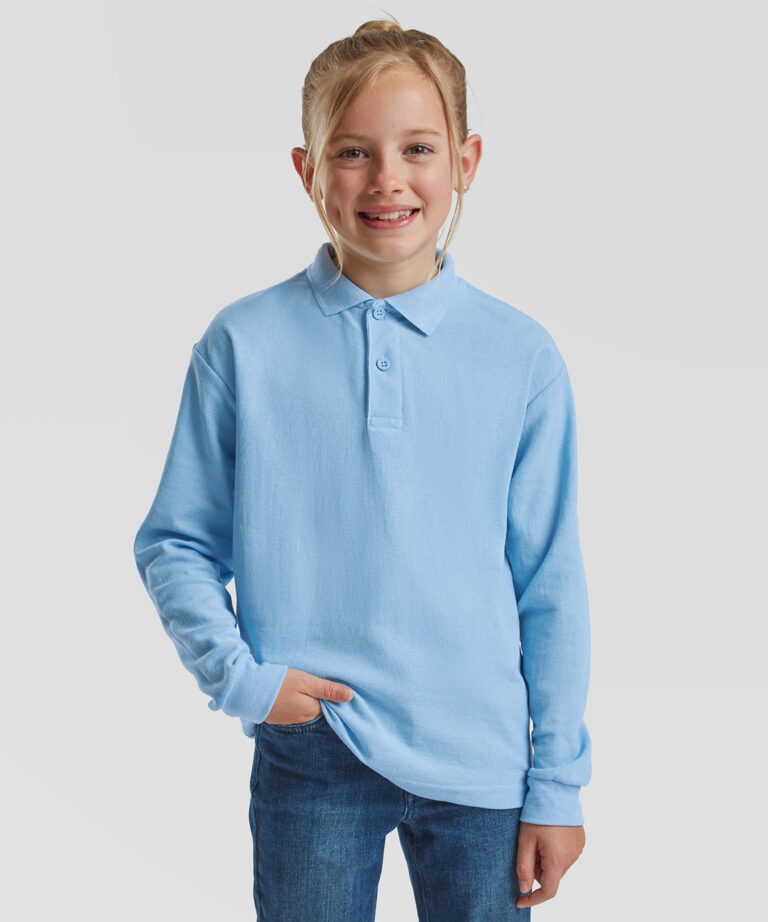 Fruit of the Loom Kids long sleeve 65 35 polo SS320, Vivid Promotion Workwear